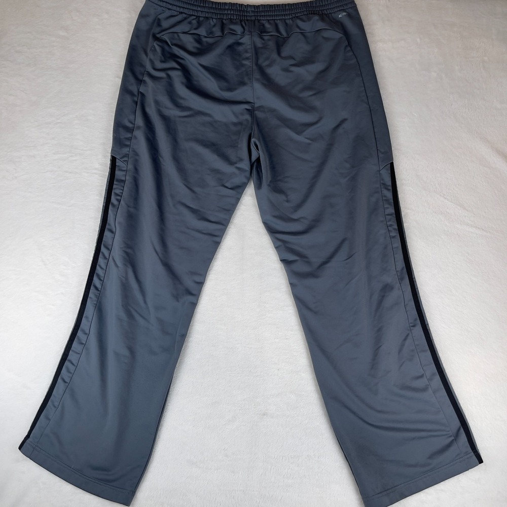 adidas Track Pants Men's XL Gray 3 Stripes Panel Logo Elastic Waist Athletic Fit